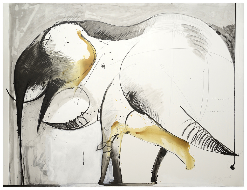 Bato, Elefante grigio Thai, cm 150x200, tecnica mista su tela